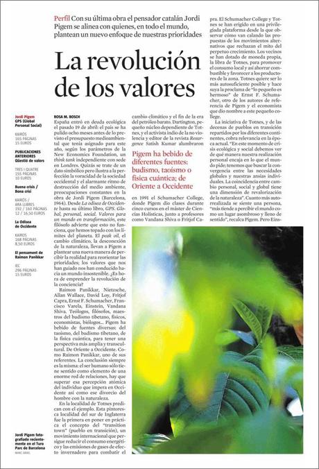 La revolución de los valores, por Jordi Pigem