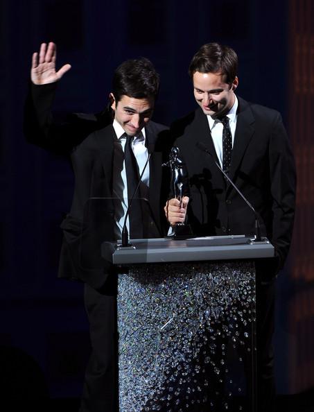 Womenswear Designers of the year Lazaro Hernandez (L) and Jack McCollough of Proenza Schouler speak on stage during the 2011 CFDA Fashion Awards at Alice Tully Hall, Lincoln Center on June 6, 2011 in New York City.
