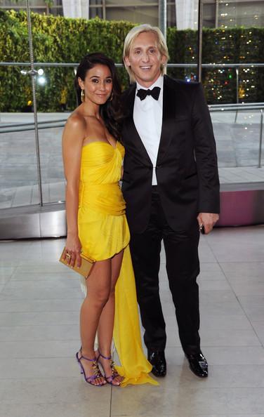 Actress Emmanuelle Chriqui (L) and designer David Meister attend the 2011 CFDA Fashion Awards at Alice Tully Hall, Lincoln Center on June 6, 2011 in New York City.