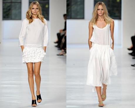 Un toque de blanco en vestidos....