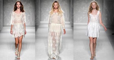 Un toque de blanco en vestidos....