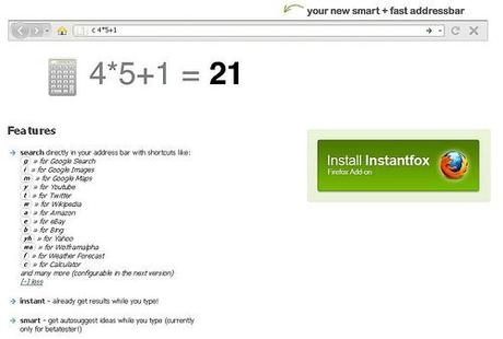 InstantFox, buscador universal para Firefox