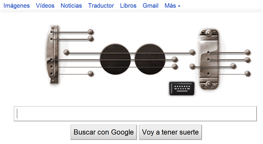 Logo de Google en homenaje al guitarrista Les Paul.