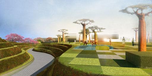 Paisajismo A-cero para un Villa en Emiratos Arabes