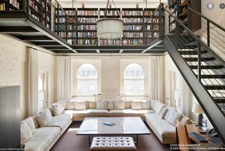 terraza con piscina muebles de terraza muebles de lujo loft duplex en nueva york duplex condominium penthouse nyc diseño de interiores decoración de interiores biblioteca en casa atico en nyc apartamento en new york de lujo 