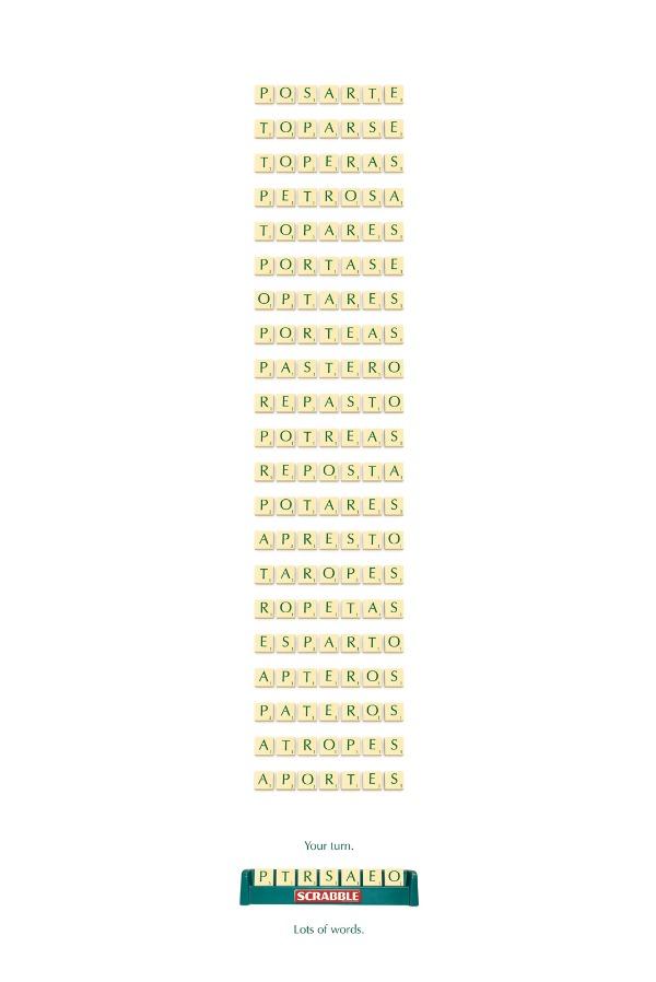 Montones de palabras, buenas gráficas de Scrabble