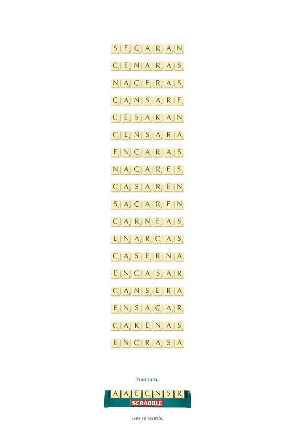 Montones de palabras, buenas gráficas de Scrabble