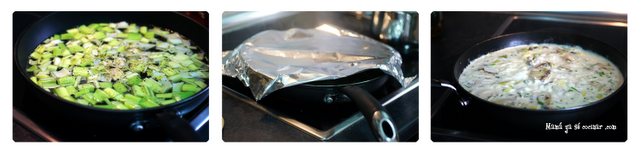 Strogonoff de pollo con puerros