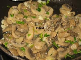 Paquetitos de verduras con champiñones al ajillo