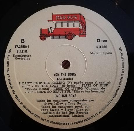 English Boys-On the edge Lp 1982 English Boys-On the edge Lp 1982
