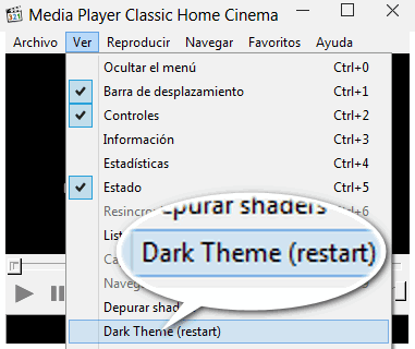 Media Player Classic (MPC-HC) 1.9.0 ahora también con tema oscuro