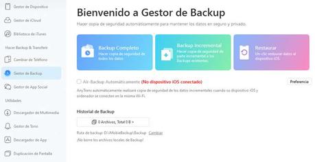 Hacer copia de seguridad en iPhone