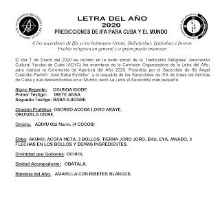 Letra del Año 2020 [+ audio y video]