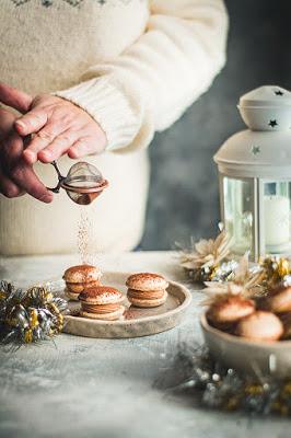 Macarons con muselina de chocolate Macarons con muselina de chocolate