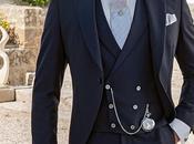 Traje novio chaqué azul marino alpaca corte italiano medida slimfit