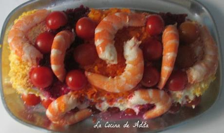 Pastel de langostinos y atún