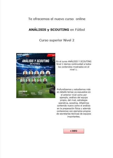 Análisis y Scouting FÚTBOL Nivel 2