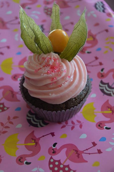 Cupcakes de cacao y granadina Cupcakes de cacao y granadina