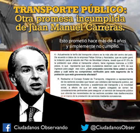 No aumento al transporte público: una promesa rota de JM Carreras