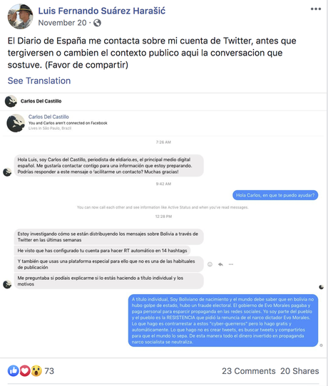 Operaciones de Información en #Bolivia en apoyo al Golpe de Estado Operaciones de Información en #Bolivia en apoyo al Golpe de Estado