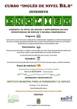 El Imfe pone en marcha el Proyecto formativo “Inglés intensivo de nivel B2.2”