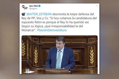 El discurso de Aitor Esteban, aplausos y flores par Aina Vidal y las lágrimas de Pablo Iglesias.