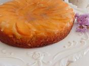 Tarta melocotón americana. Peach upside-down cake