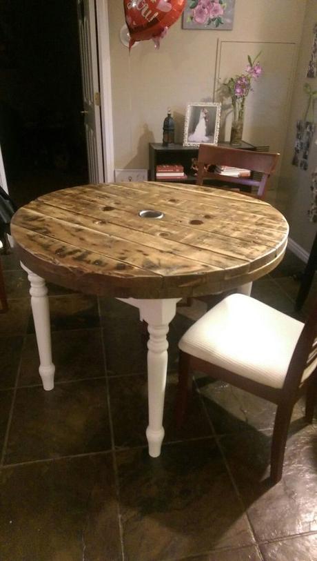 Ideas para Mesa hecha con Bobina de cable de Madera Ideas para Mesa hecha con Bobina de cable de Madera