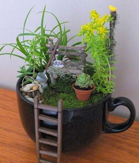 Hermosas ideas para hacer terrarios en tazas de té