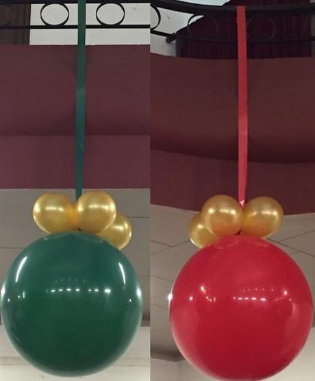 Decoración navideña con globos