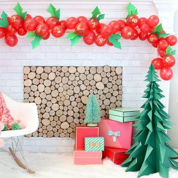 Decoración navideña con globos