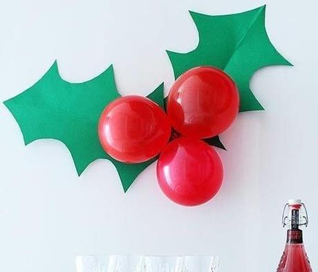 Decoración navideña con globos