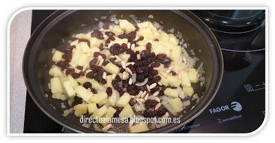 Lombarda con manzana, pasas y piñones