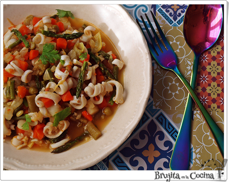 Calamares con verduritas