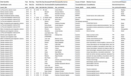 Muertes durante la crisis de 2019 en #Bolivia: un análisis inicial