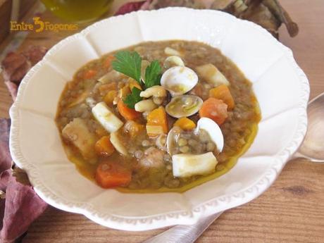 ALUBIAS PINTAS ESTOFADAS CON JARRETE Y HORTALIZAS