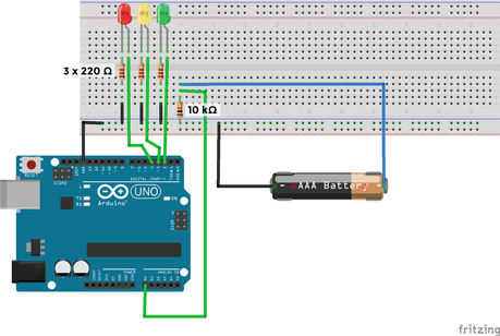 Voltímetro de 5v. - Básico (Pilas AA - AAA - C - D)
