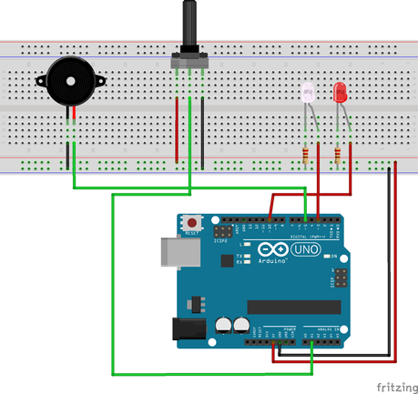 ARDUINO UNO Intermedio 08: Potenciómetro, Buzzer y Leds ARDUINO UNO Intermedio 08: Potenciómetro, Buzzer y Leds
