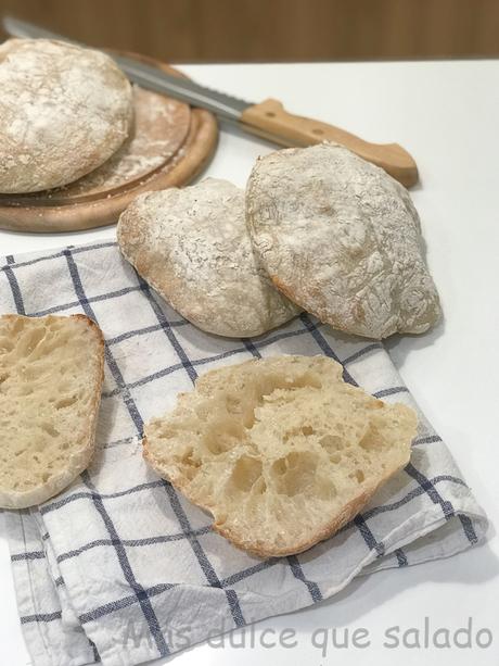 Molletes de alta hidratación. Sin amasado Molletes de alta hidratación. Sin amasado