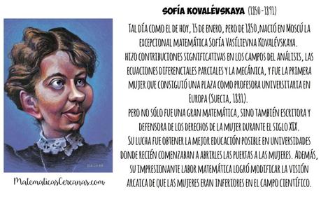 Un 15 de enero, pero de 1850, nació la extraordinaria matemática Sofía Kovalévskaya Un 15 de enero, pero de 1850, nació la extraordinaria matemática Sofía Kovalévskaya