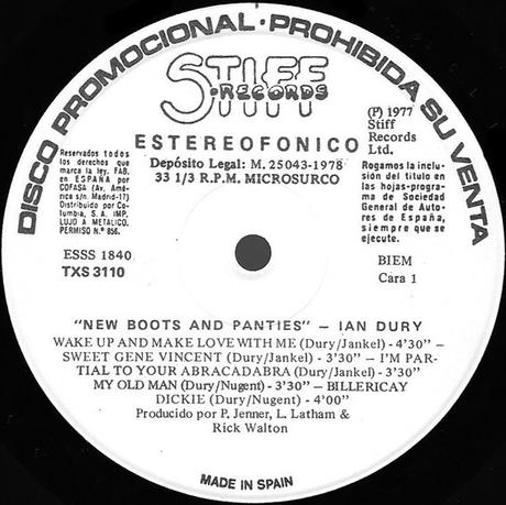 Ian dury - New boots & panties Lp 1978