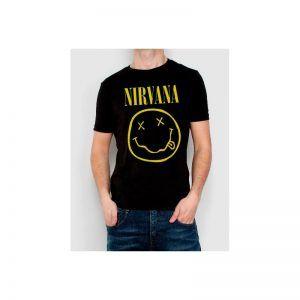 Historia de Los Logotipos de las Bandas de Música camiseta nirvana hombre