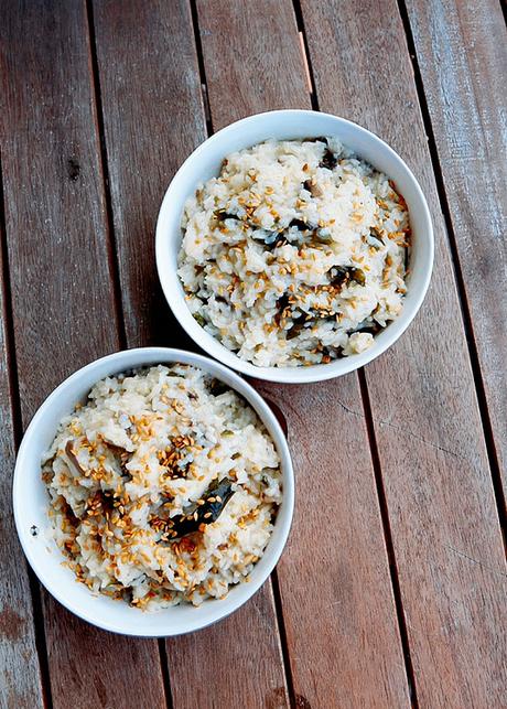RISOTTO DE SETAS  Y ALGA WAKAME