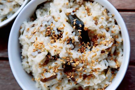 RISOTTO DE SETAS  Y ALGA WAKAME