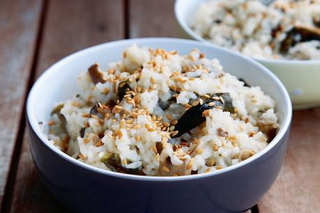 RISOTTO DE SETAS  Y ALGA WAKAME