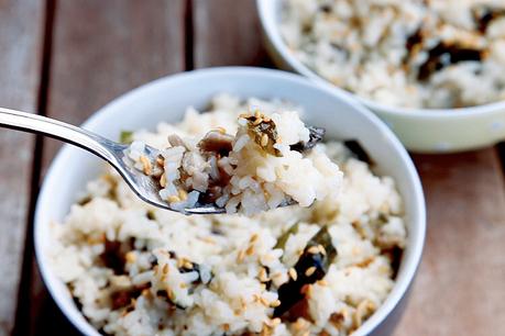 RISOTTO DE SETAS  Y ALGA WAKAME