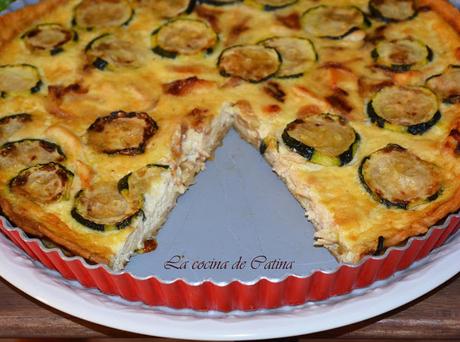 Quiche de pollo y calabacín