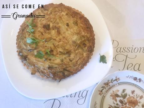 Quiche sin gluten de gambas y puerros Quiche sin gluten de gambas y puerros