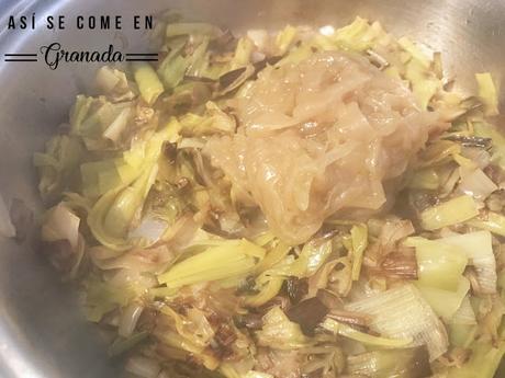 Quiche sin gluten de gambas y puerros Quiche sin gluten de gambas y puerros