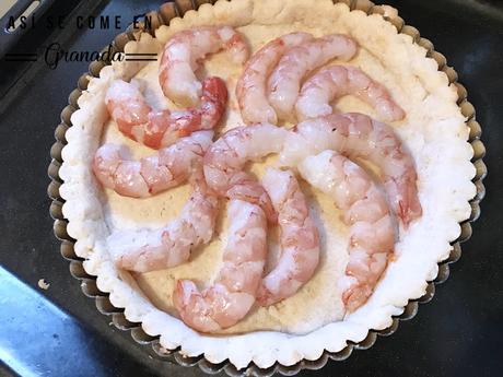 Quiche sin gluten de gambas y puerros Quiche sin gluten de gambas y puerros
